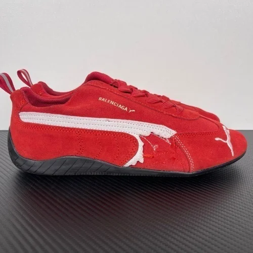 Balenciaga x Puma Speedcat Suede 'Distressed Red White' 白紅