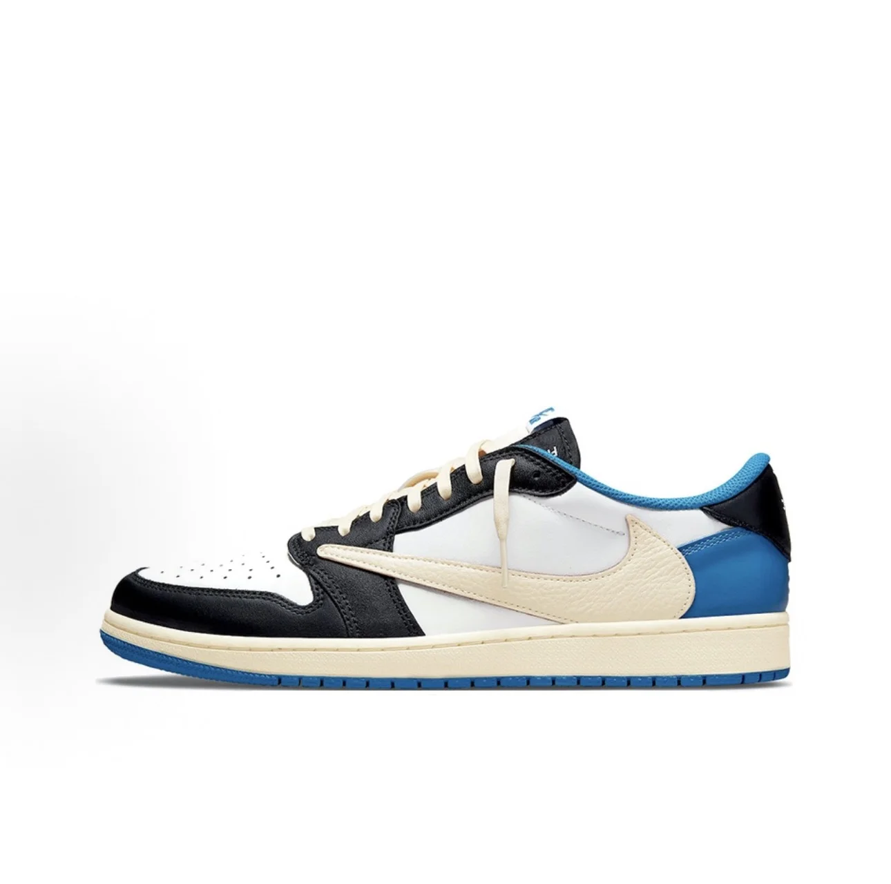 Travis Scott x Fragment x Air Jordan 1 Low 三方聯名「倒勾閃電藍」
