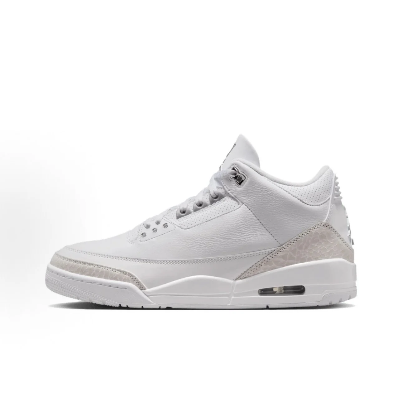 Jordan Air Jordan 3 皮革 「Pure Money」中帮 复古篮球鞋 白色