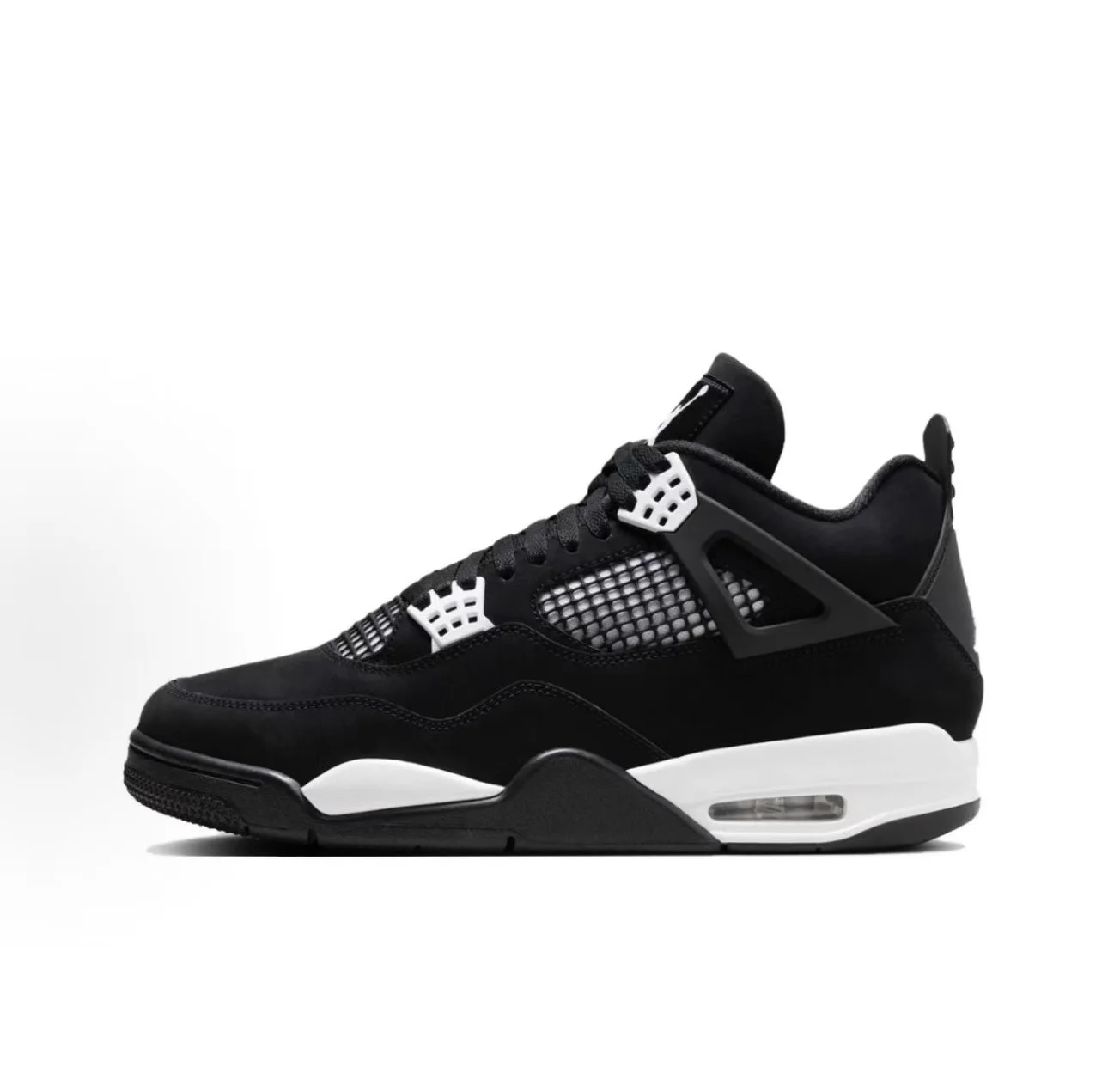 Jordan Air Jordan 4 Retro "White Thunder" 皮革 简约舒适 防滑 中帮 复古篮球鞋 男女同款 黑白