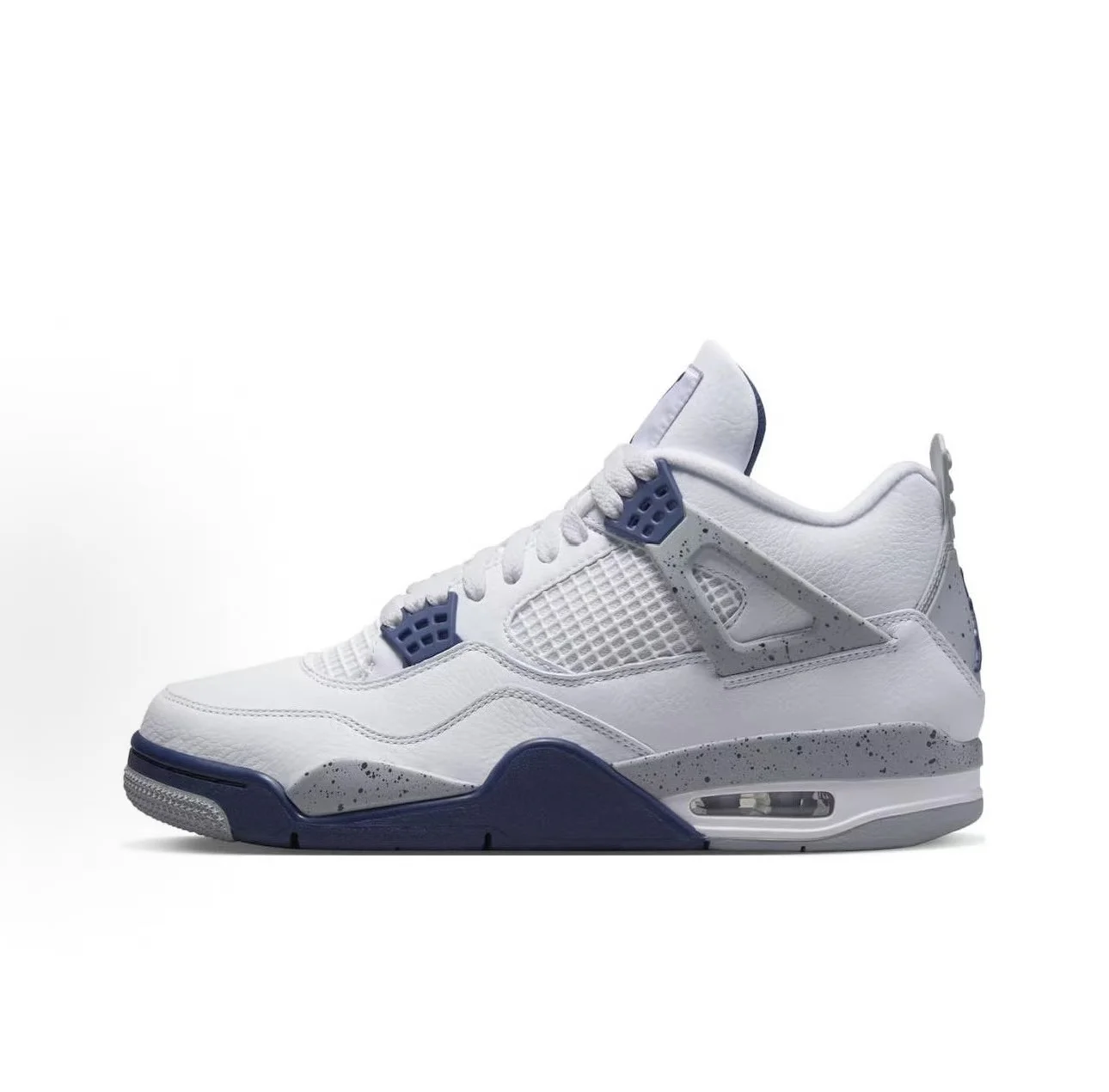 Jordan Air Jordan 4 Retro "Midnight Navy" 中帮 复古篮球鞋 白蓝「午夜藍」